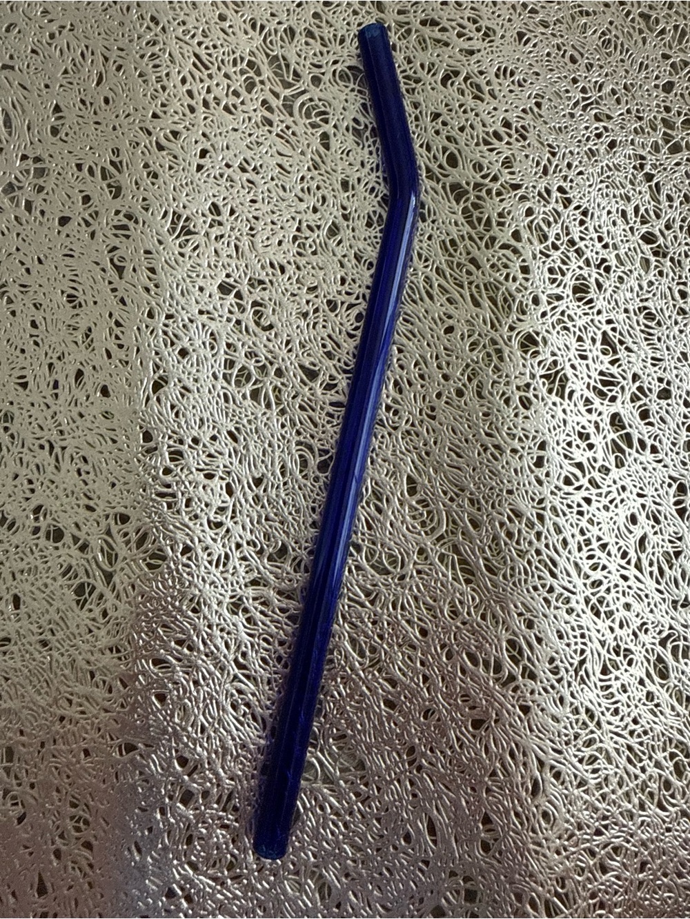 Glass blue reuse-able straw